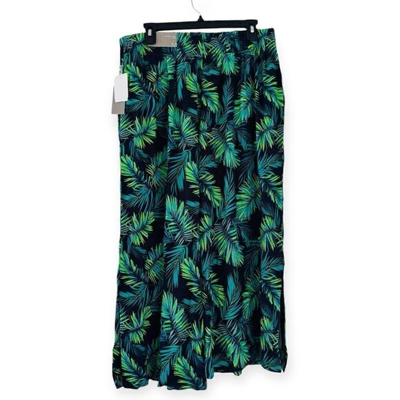 Soft Surroundings Palm Tree Sidnei Wide Leg Crop Pants Size Medium - Picture 3 of 7
